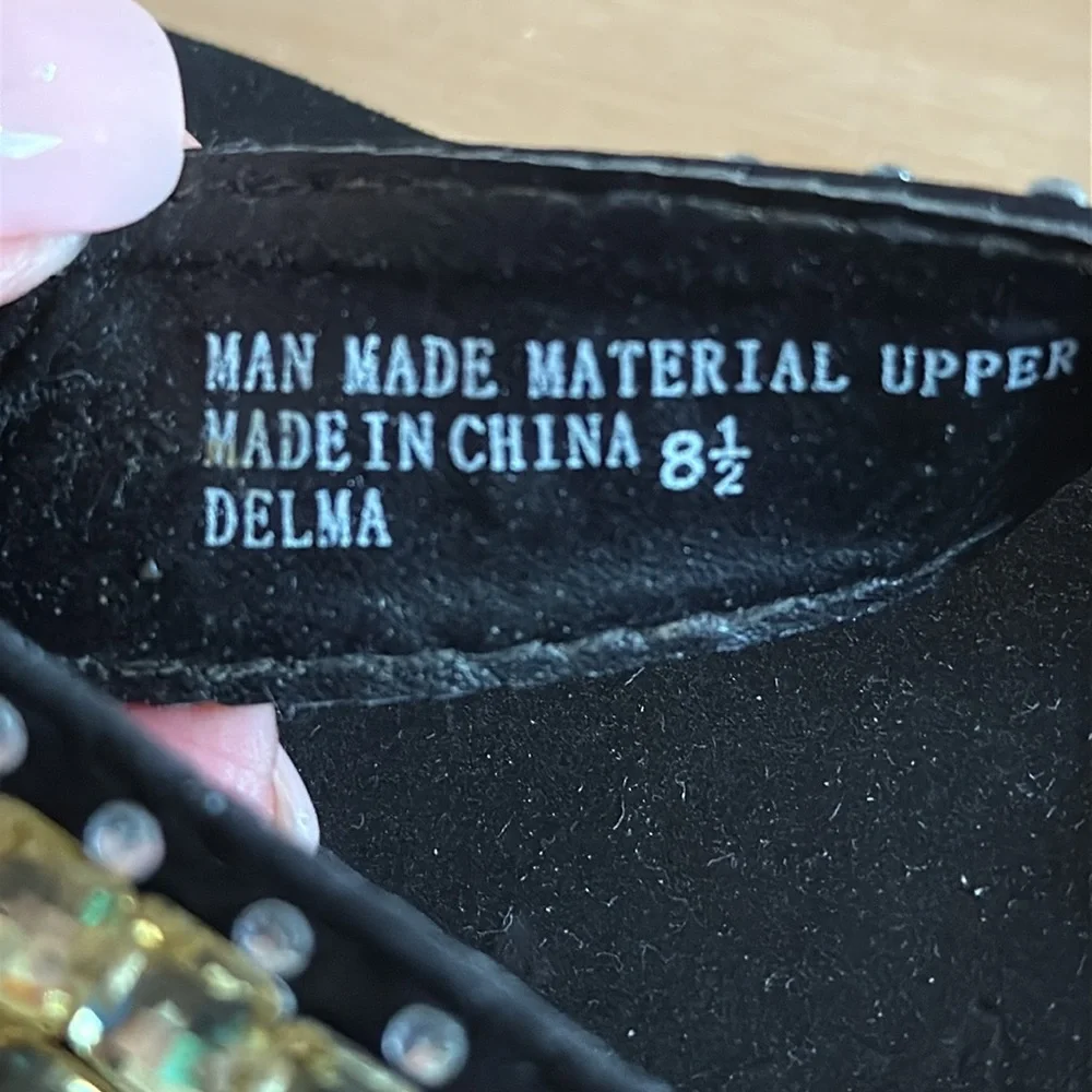 YELLOW BOX WOMEN YELLOW EMBELLISHED BEADING MEDIUM HEEL ROUND TOE SIZE 8.5 WEDGE - Picture 13 of 13